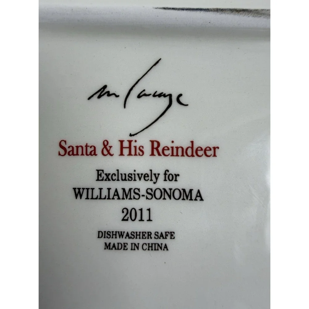 Williams Sonoma Santa & His Reindeer Serving Platter 9